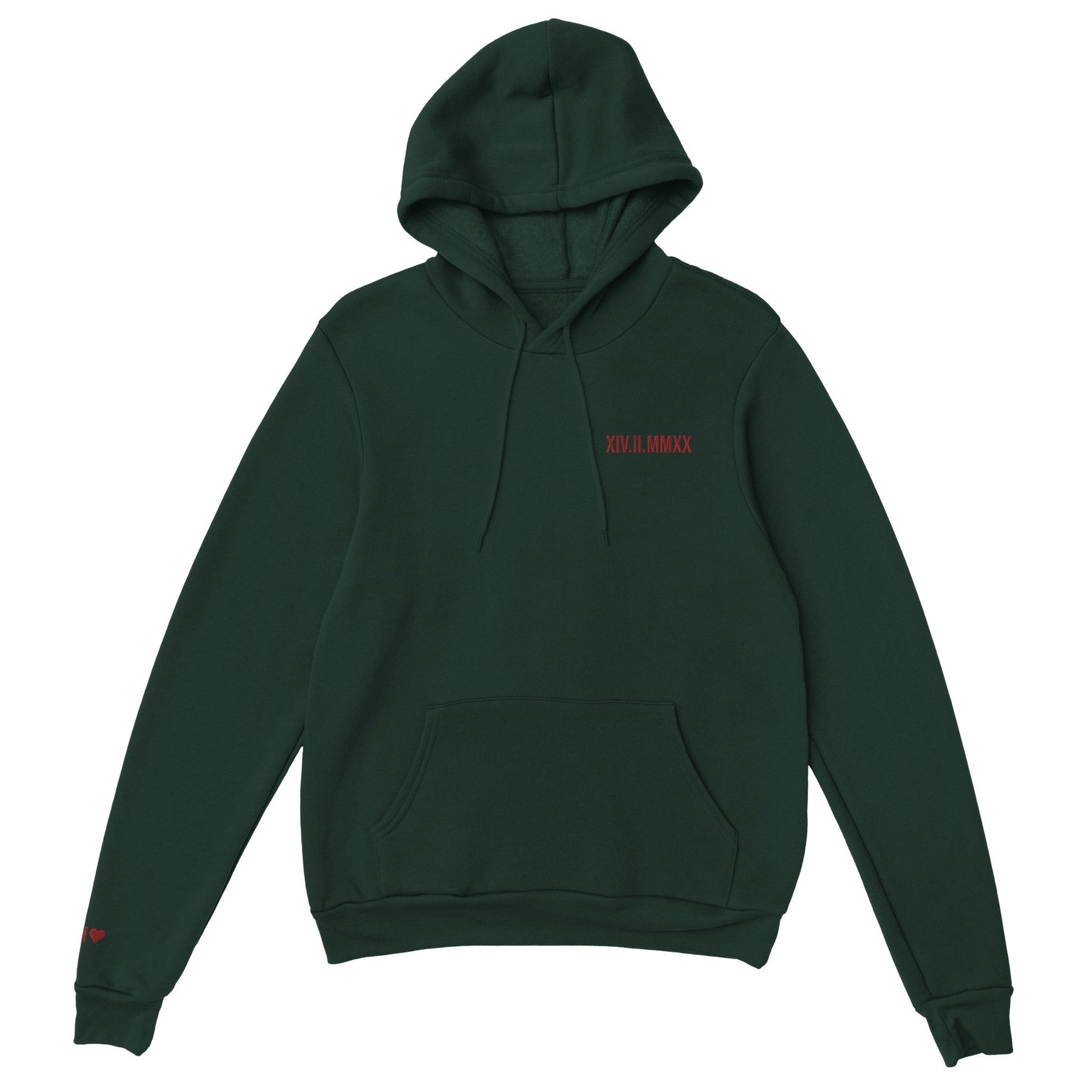Sweat à capuche avec date romaine brodée