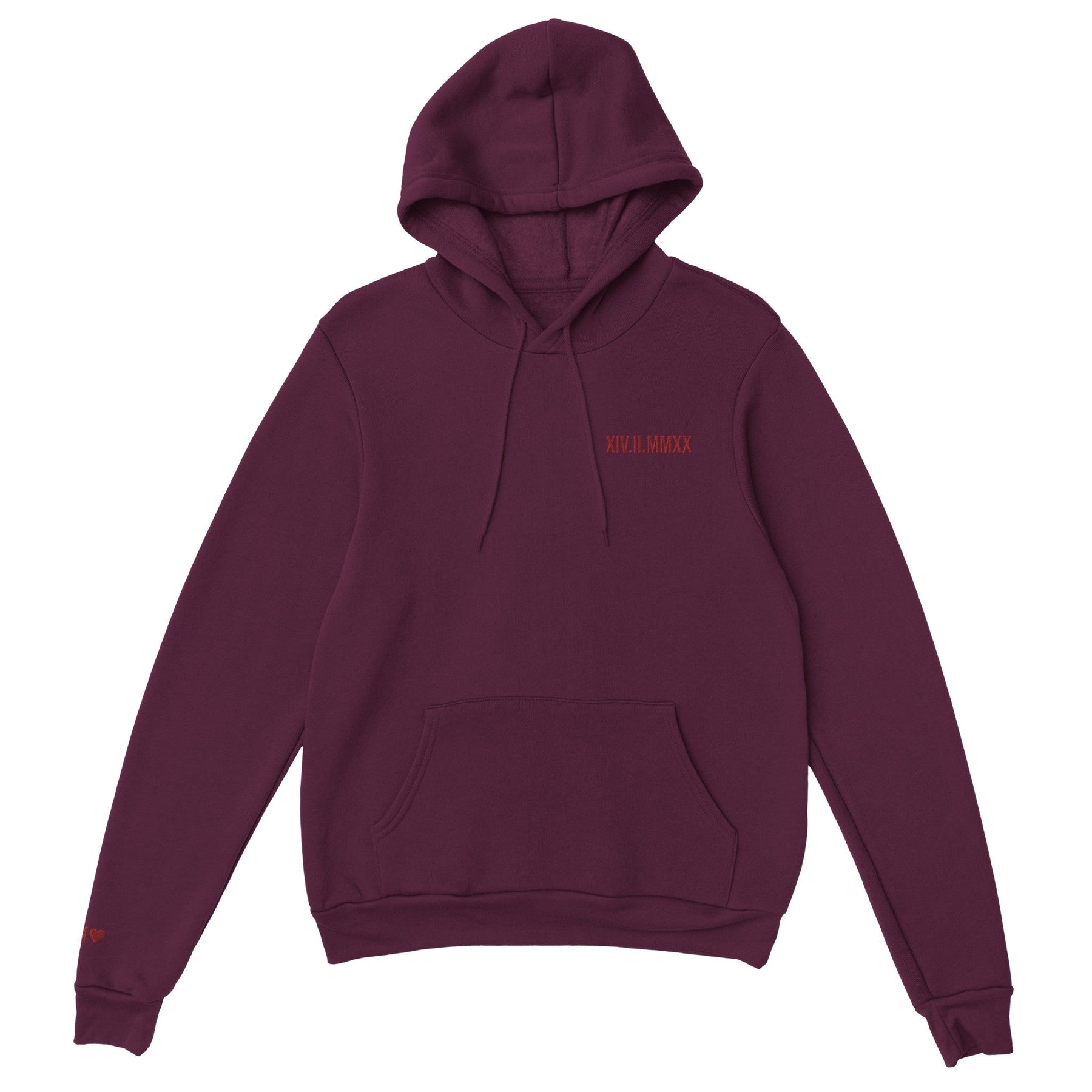 Sweat à capuche avec date romaine brodée