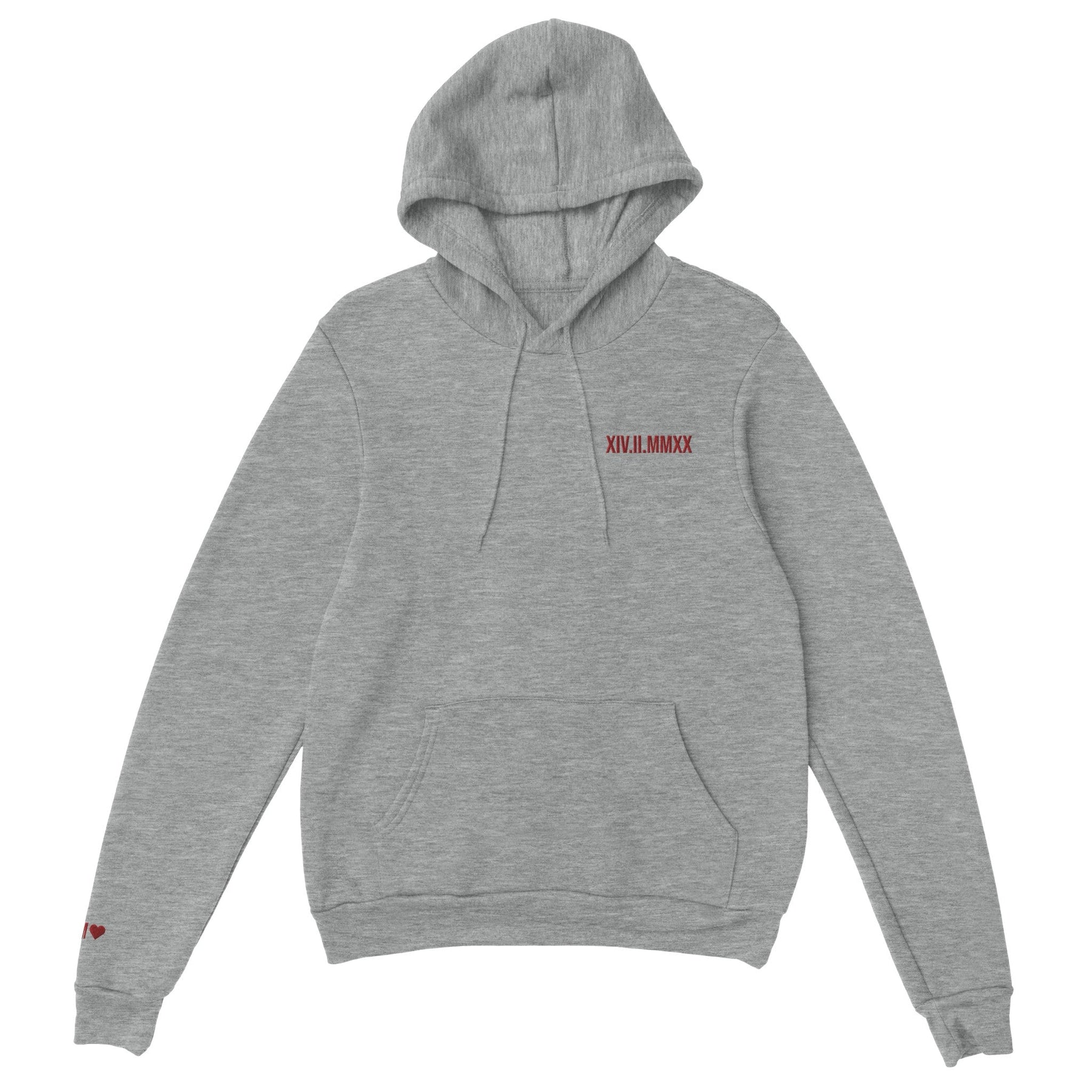 Sweat à capuche avec date romaine brodée