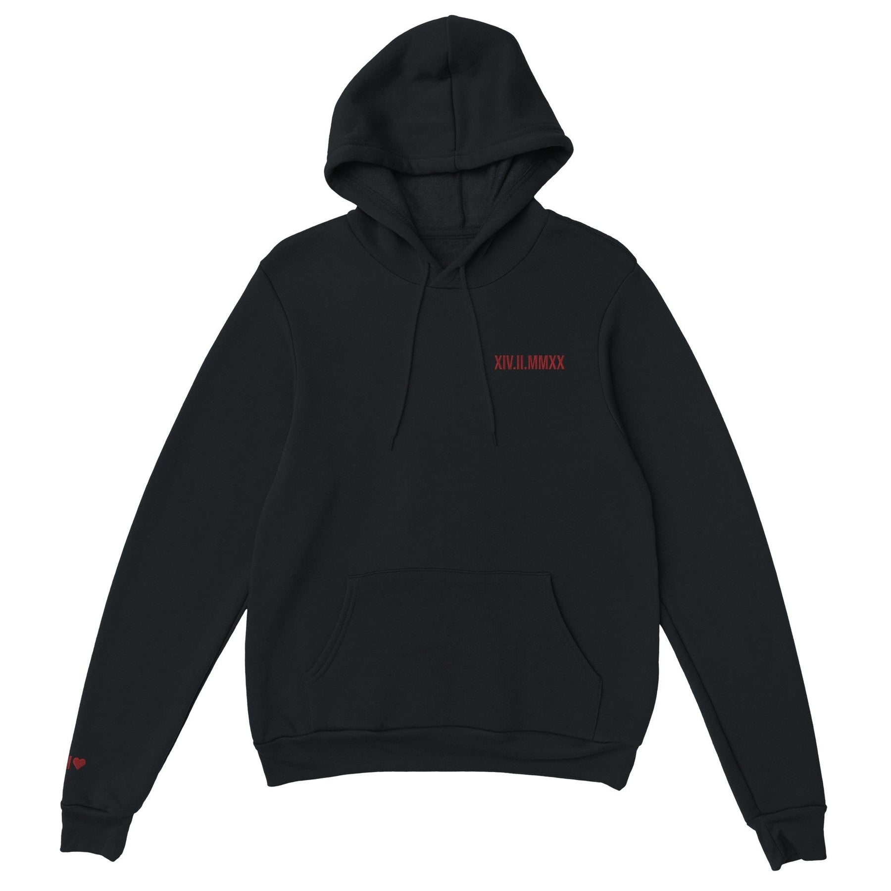 Sweat à capuche avec date romaine brodée