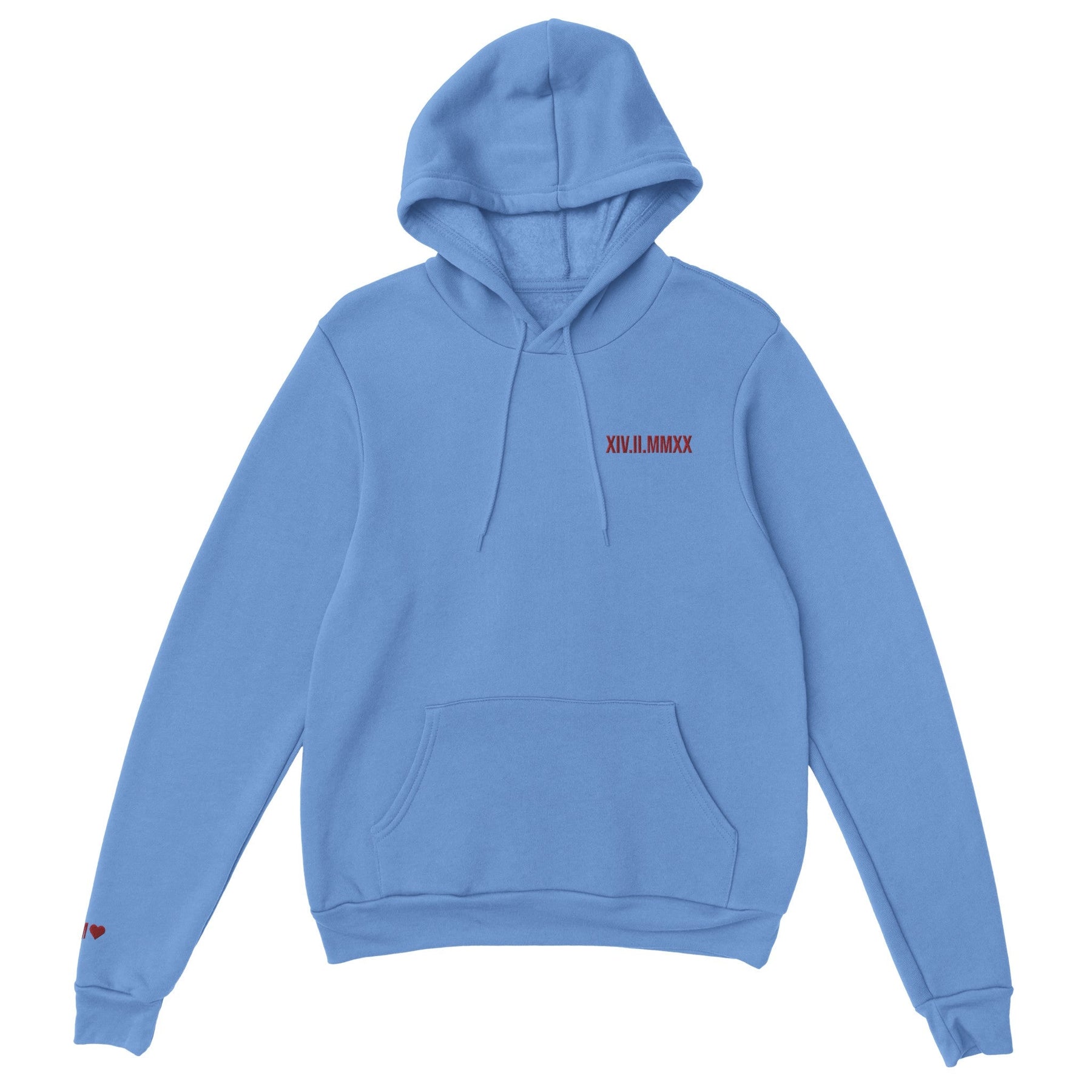 Sweat à capuche avec date romaine brodée