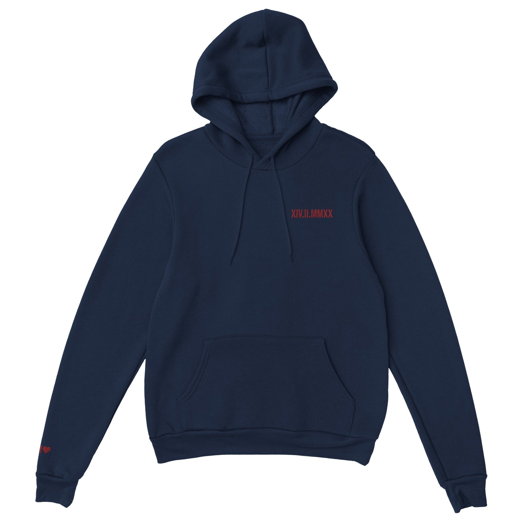 Sweat à capuche avec date romaine brodée
