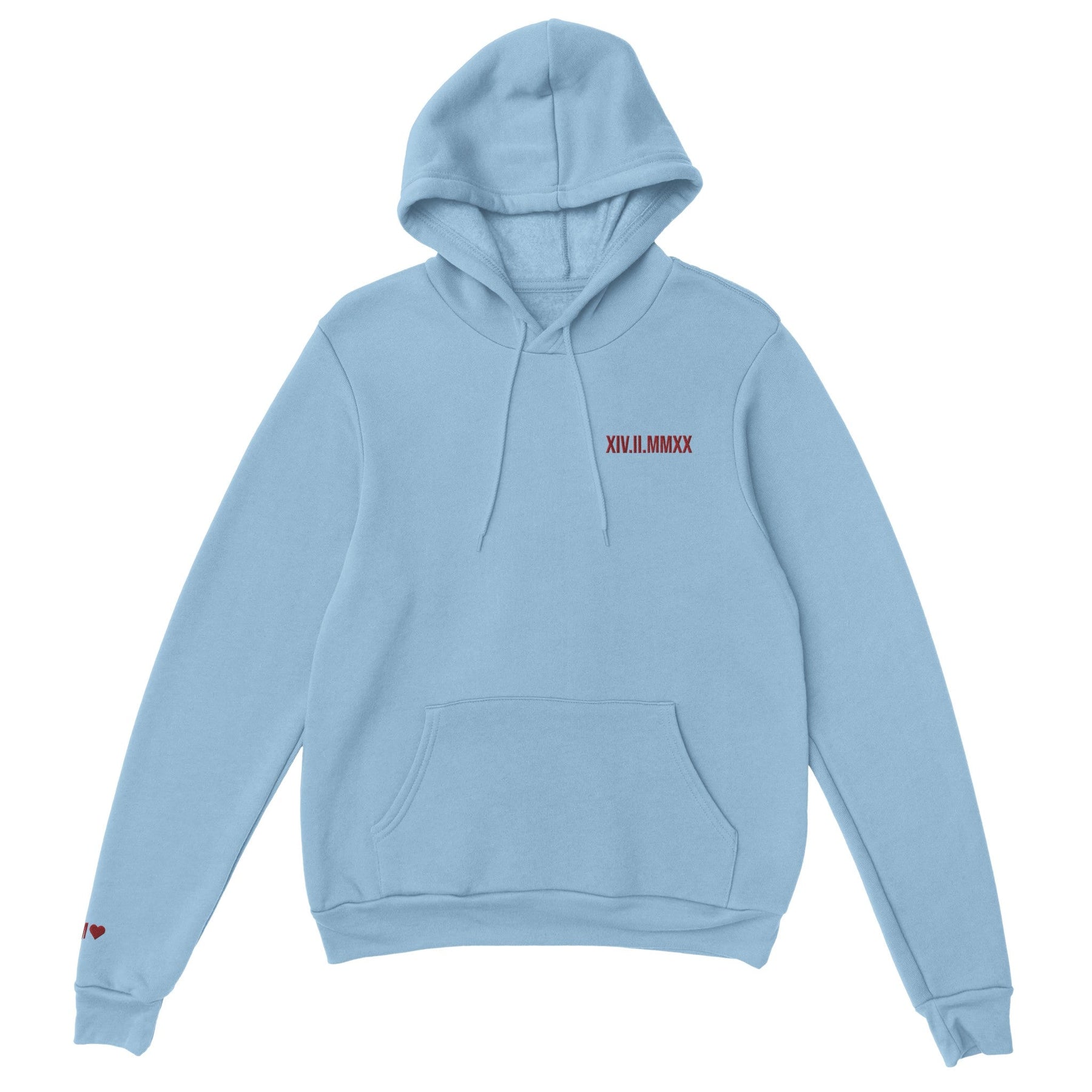 Sweat à capuche avec date romaine brodée