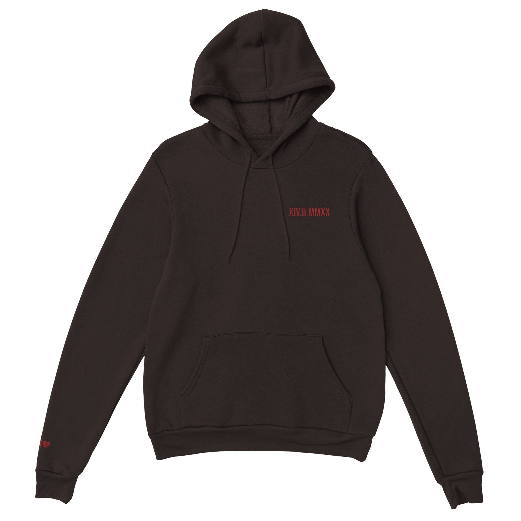 Sweat à capuche avec date romaine brodée