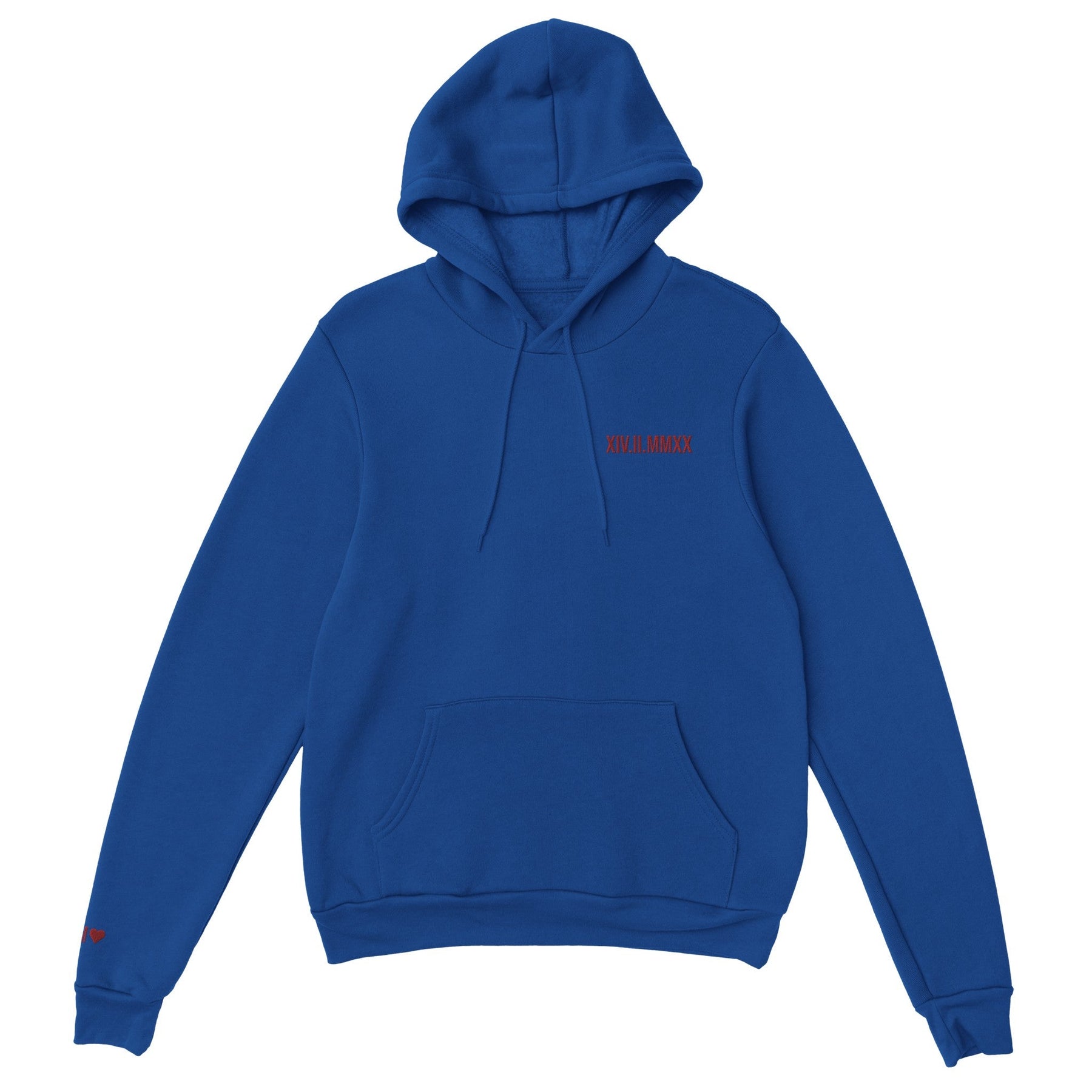 Sweat à capuche avec date romaine brodée