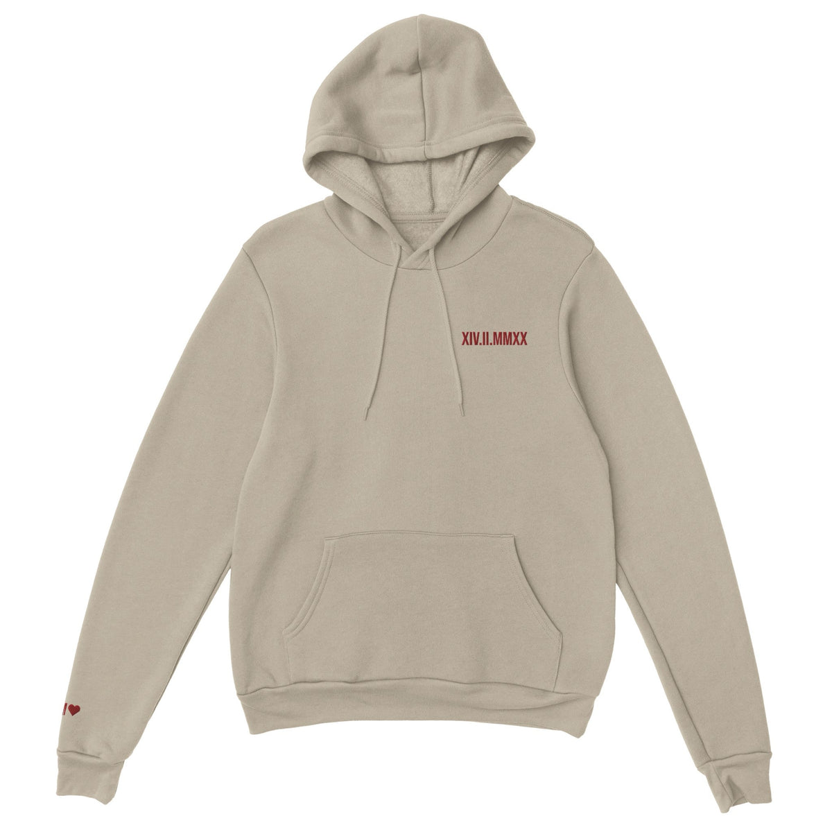 Sweat à capuche avec date romaine brodée
