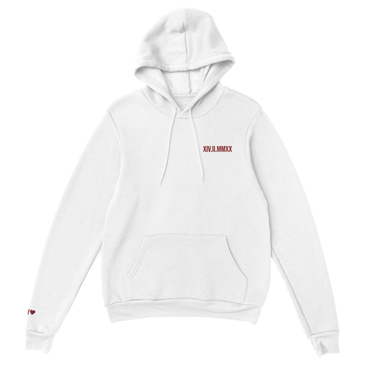 Sweat à capuche avec date romaine brodée