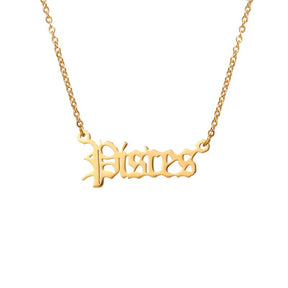 Collier Zodiac Old English