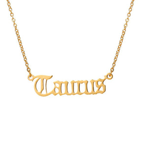 Collier Zodiac Old English